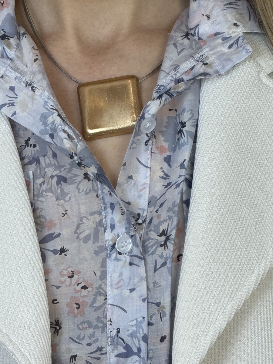 Karcolt négyzet medálos nyaklánc - arany - Kép 2