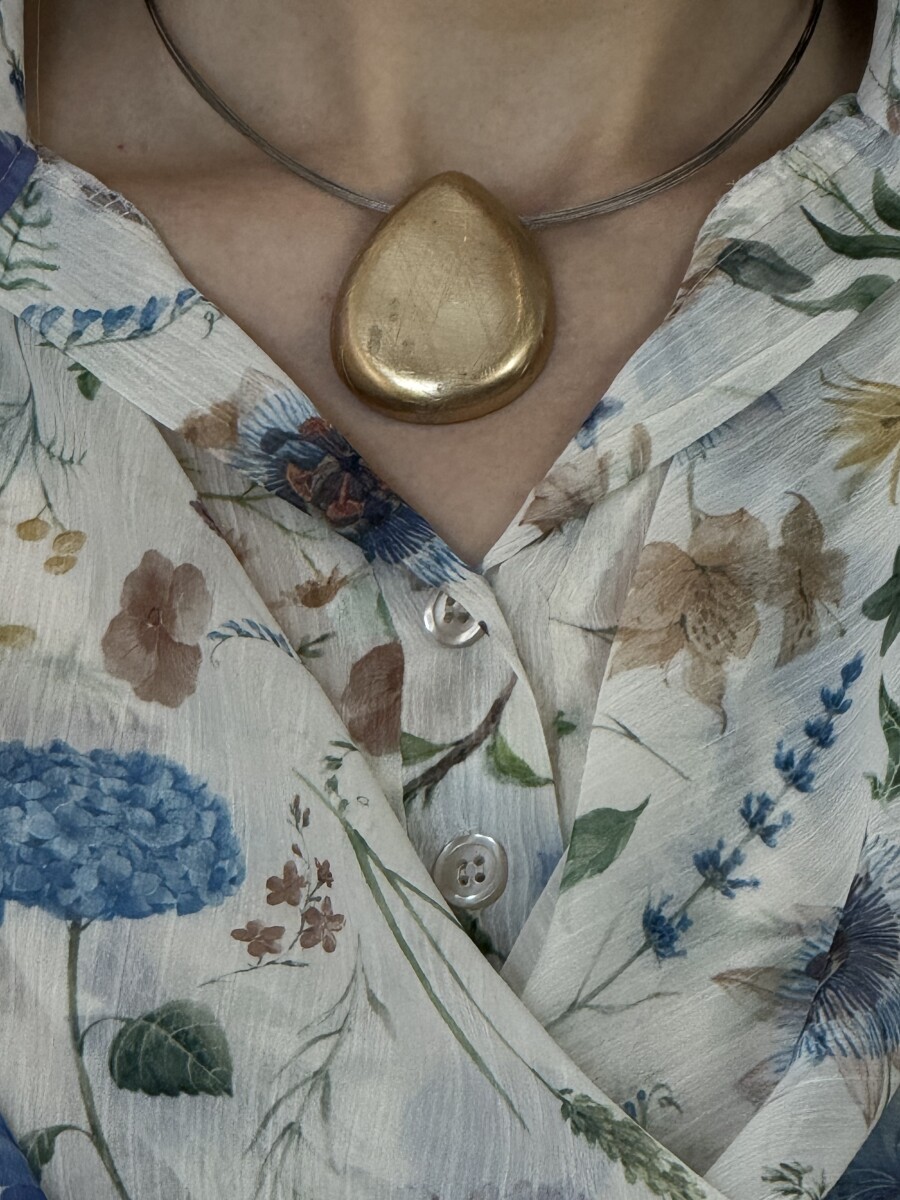 Karcolt csepp medálos nyaklánc - arany - Kép 4