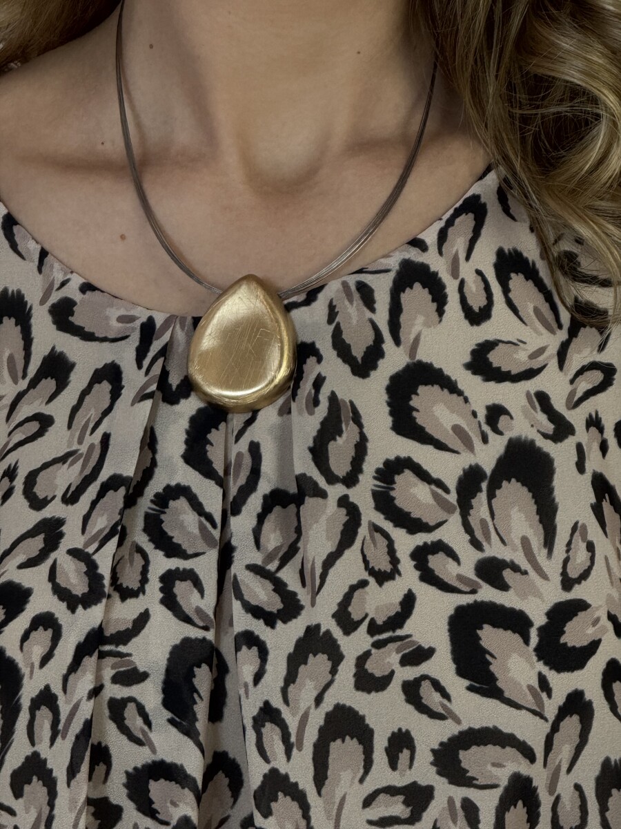 Karcolt csepp medálos nyaklánc - arany - Kép 3