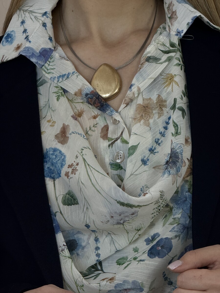 Karcolt csepp medálos nyaklánc - arany - Kép 2