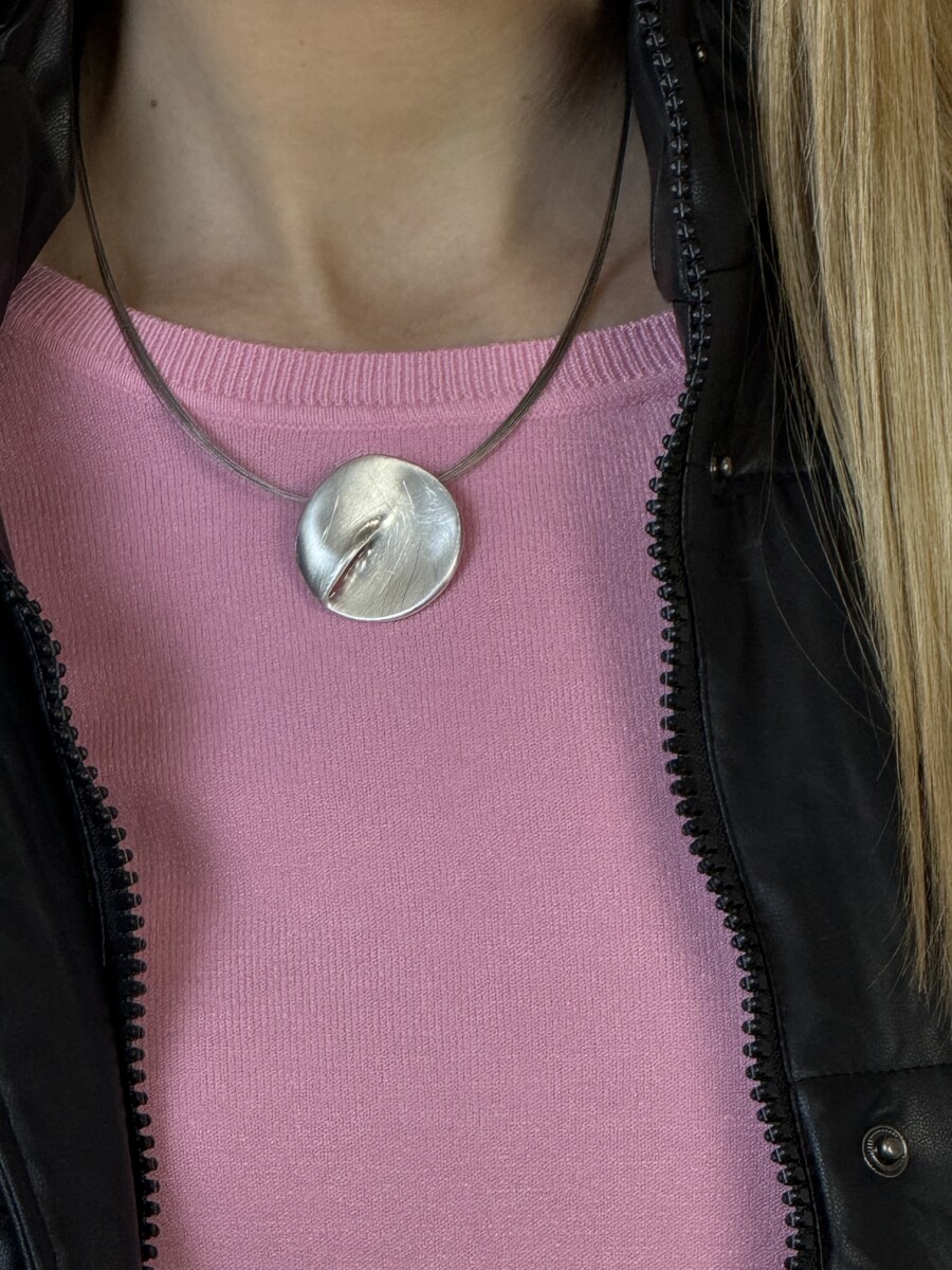 Karcolt íveltmedálos nyaklánc - ezüst - Kép 4