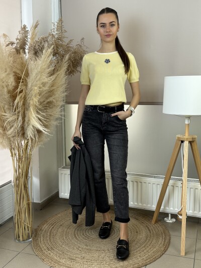 Fekete mom fit farmer - fekete - Kép 2