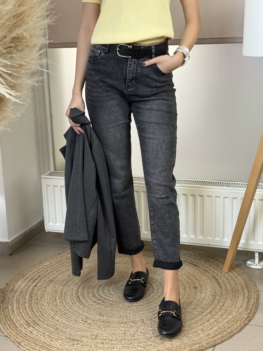 Fekete mom fit farmer - fekete - Kép 4