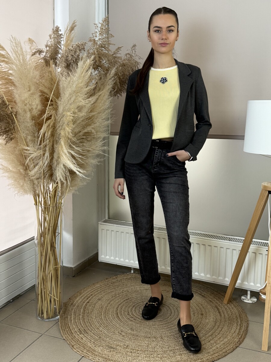 Fekete mom fit farmer - fekete - Kép 7