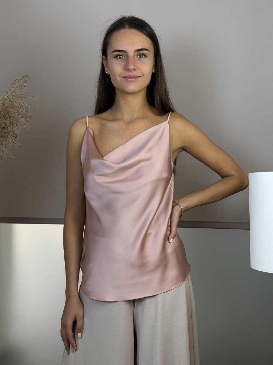 Szatén hatású top - púder - Kép 2