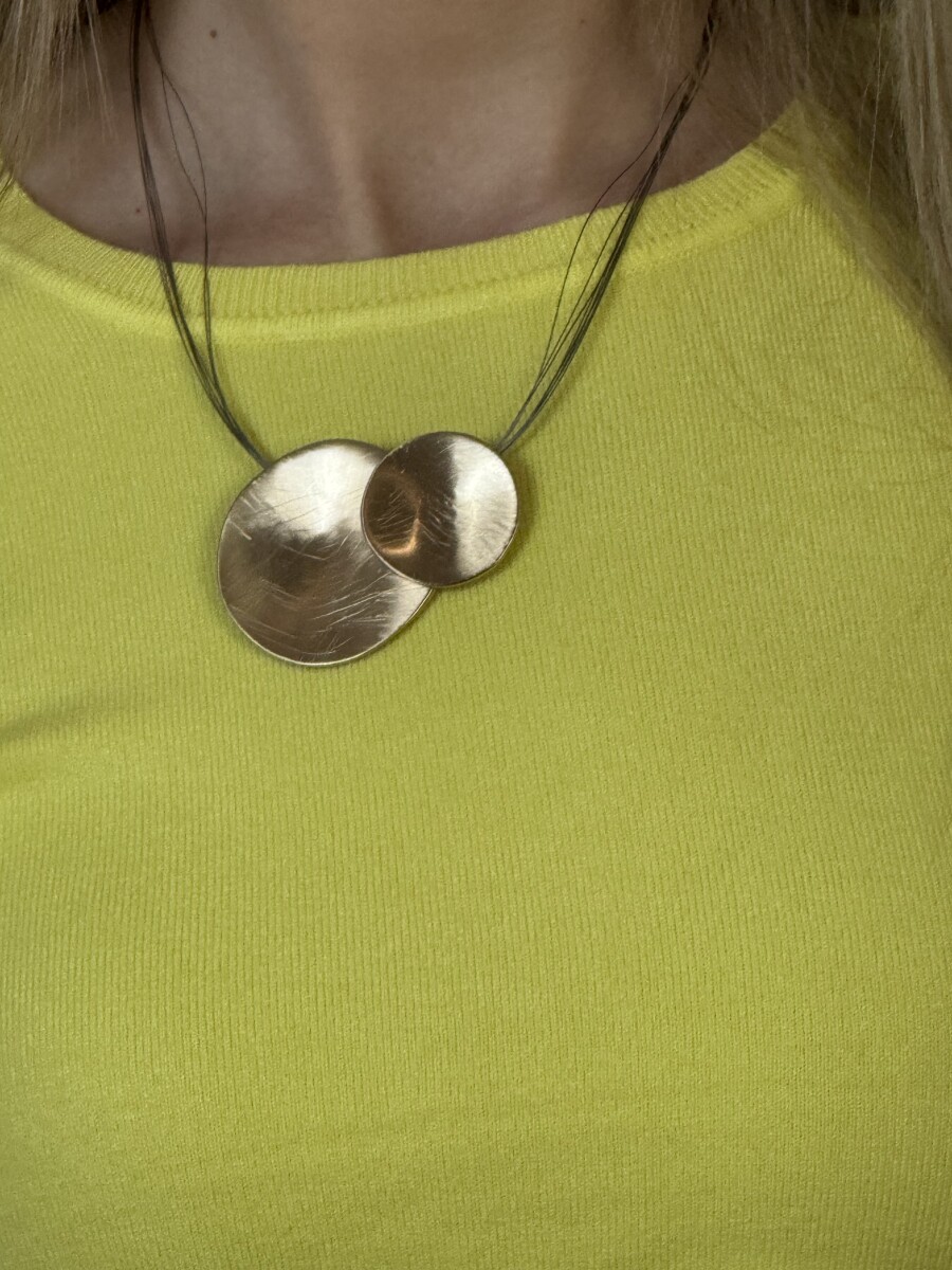 Karcolt duplakörmedálos nyaklánc - arany - Kép 5