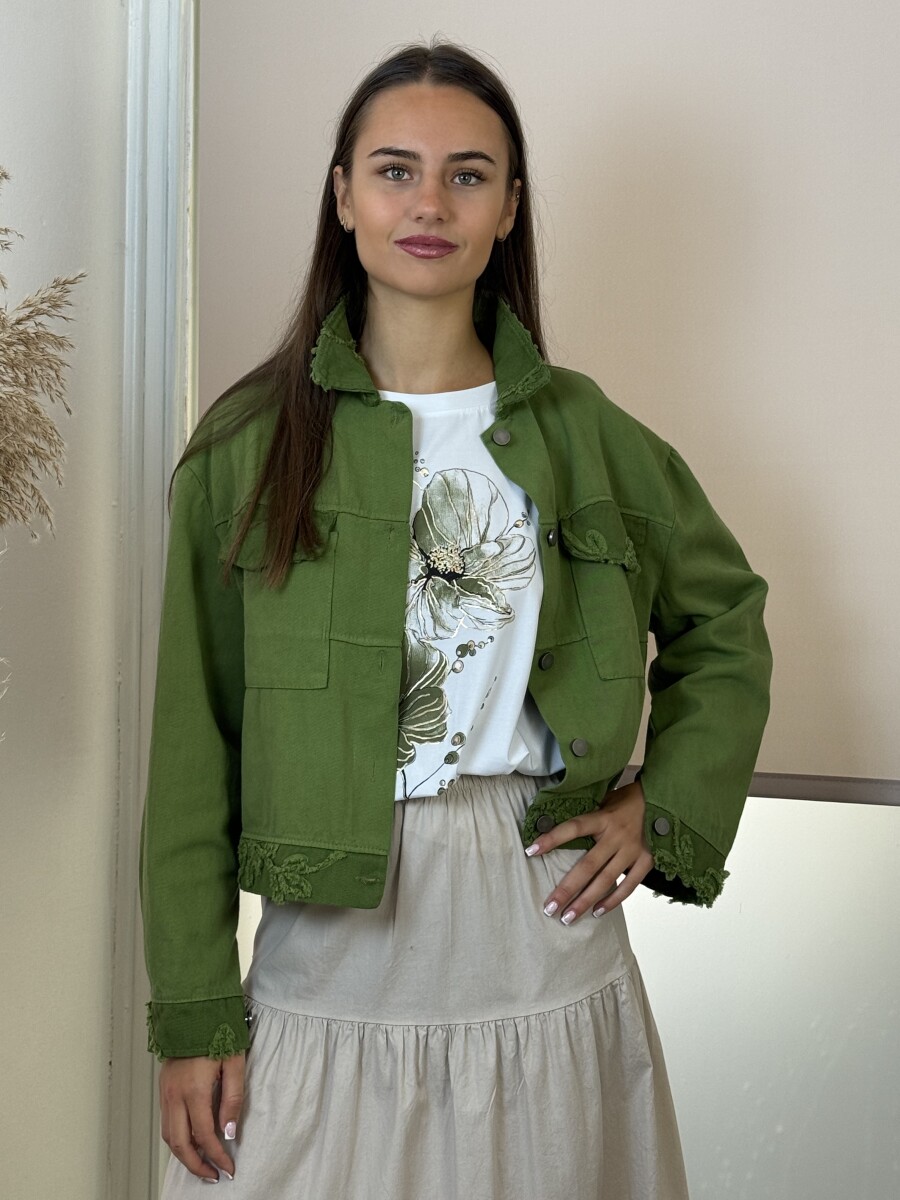 T ujjas virág mintás póló - fehér-khaki - Kép 2