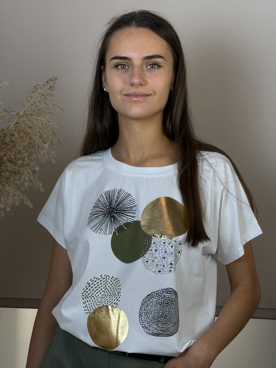 T ujjas mintás póló - fehér-khaki - Kép 12