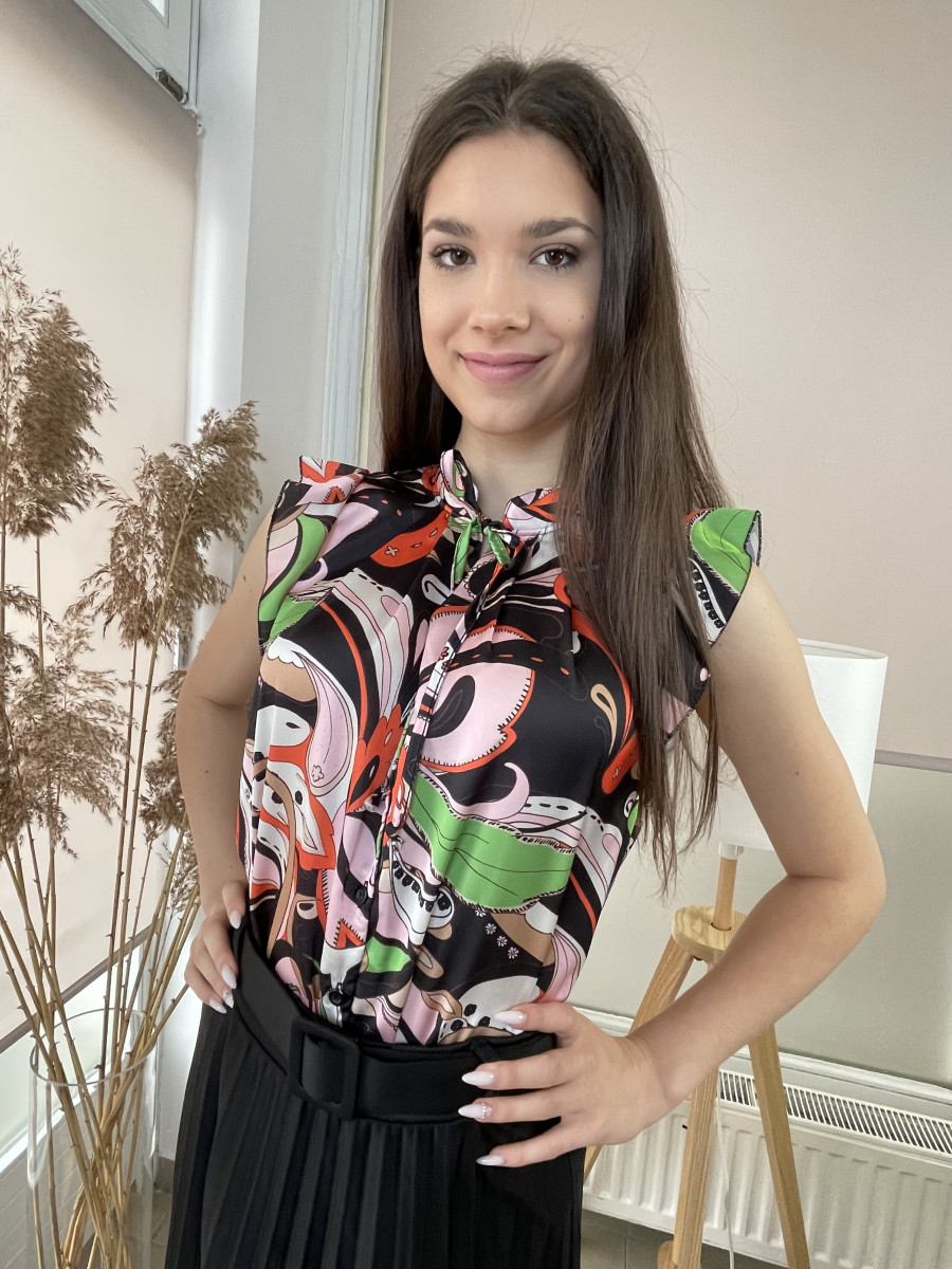 Mintás gombos blúz - mintás - Kép 5