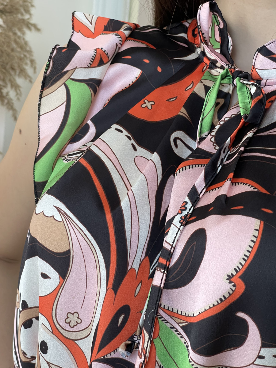 Mintás gombos blúz - mintás - Kép 6