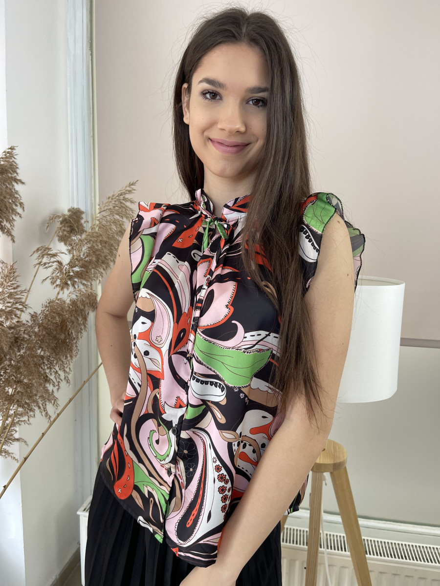 Mintás gombos blúz - mintás - Kép 7