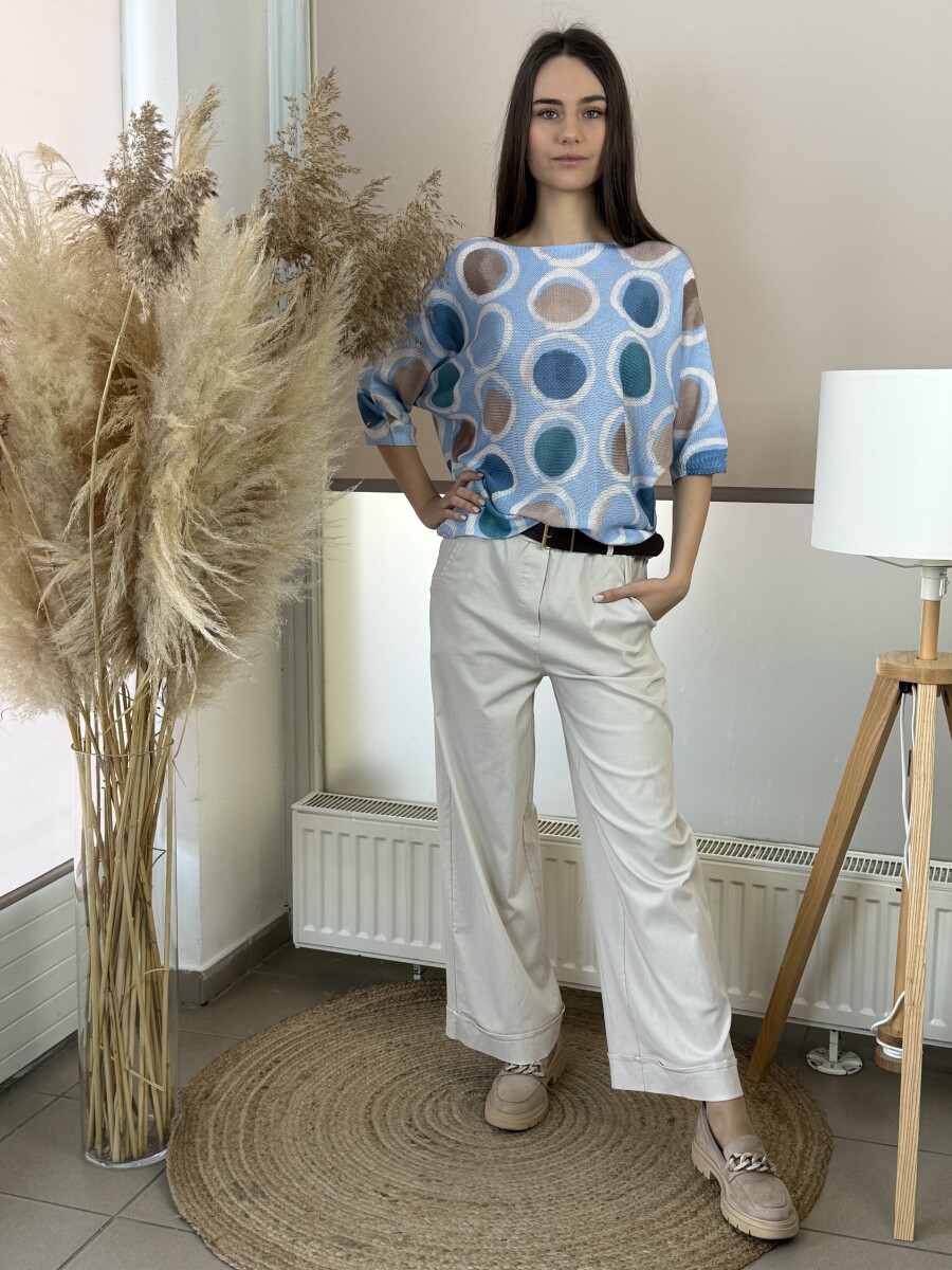 Bőszáru nadrág övvel - bézs - Kép 12