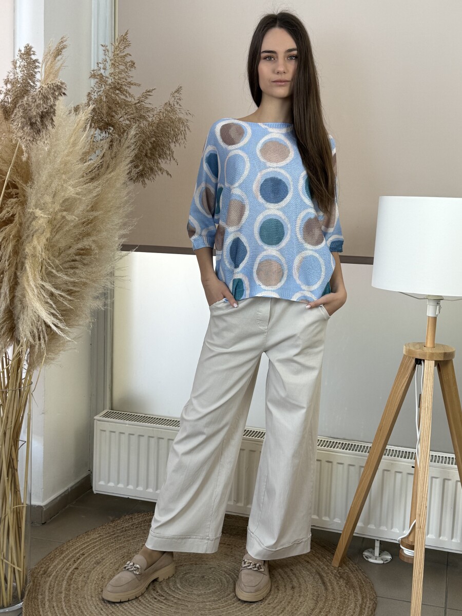 Bőszáru nadrág övvel - bézs - Kép 7