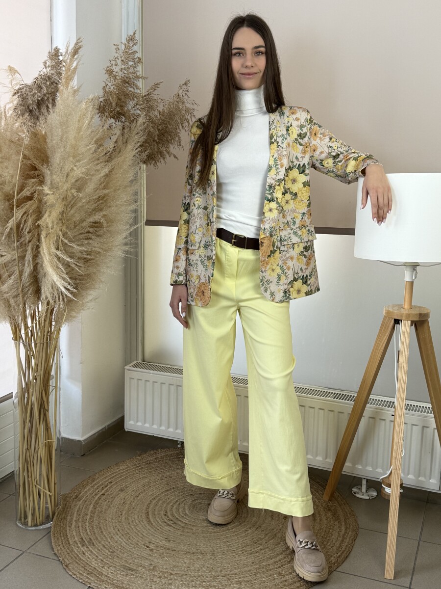 Bőszárú nadrág övvel - sárga - Kép 22