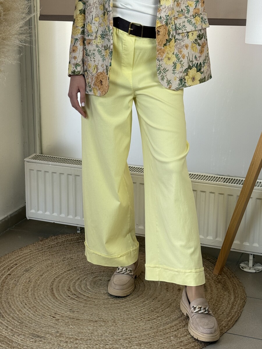 Bőszárú nadrág övvel - sárga - Kép 21