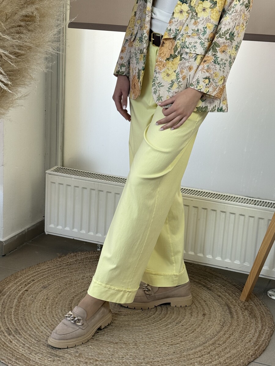Bőszárú nadrág övvel - sárga - Kép 13