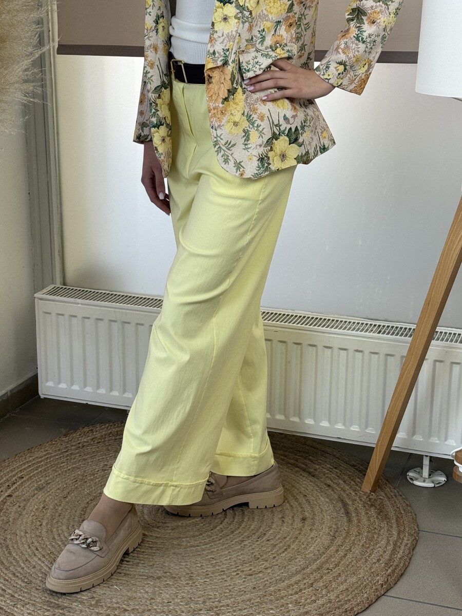 Bőszárú nadrág övvel - sárga - Kép 16