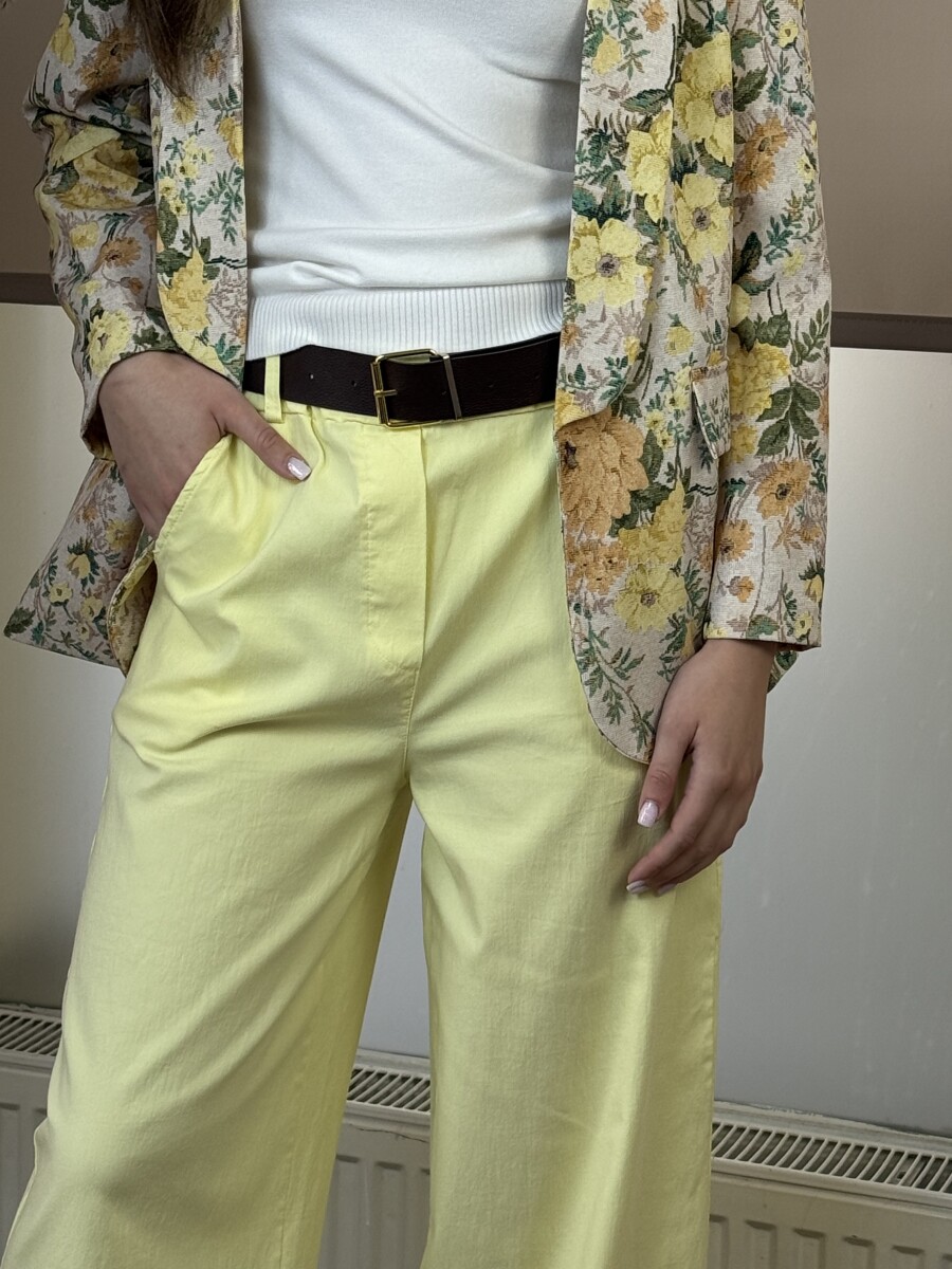 Bőszárú nadrág övvel - sárga - Kép 5
