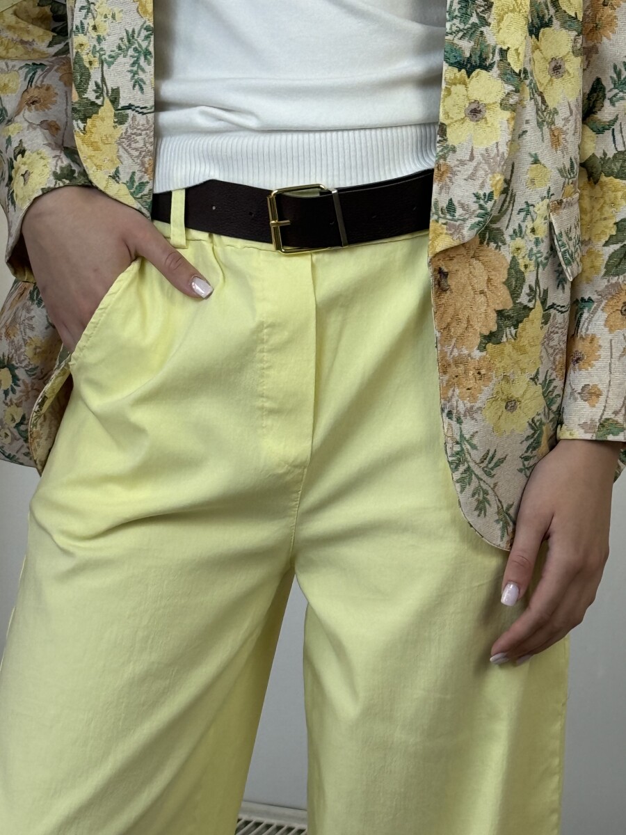 Bőszárú nadrág övvel - sárga - Kép 7