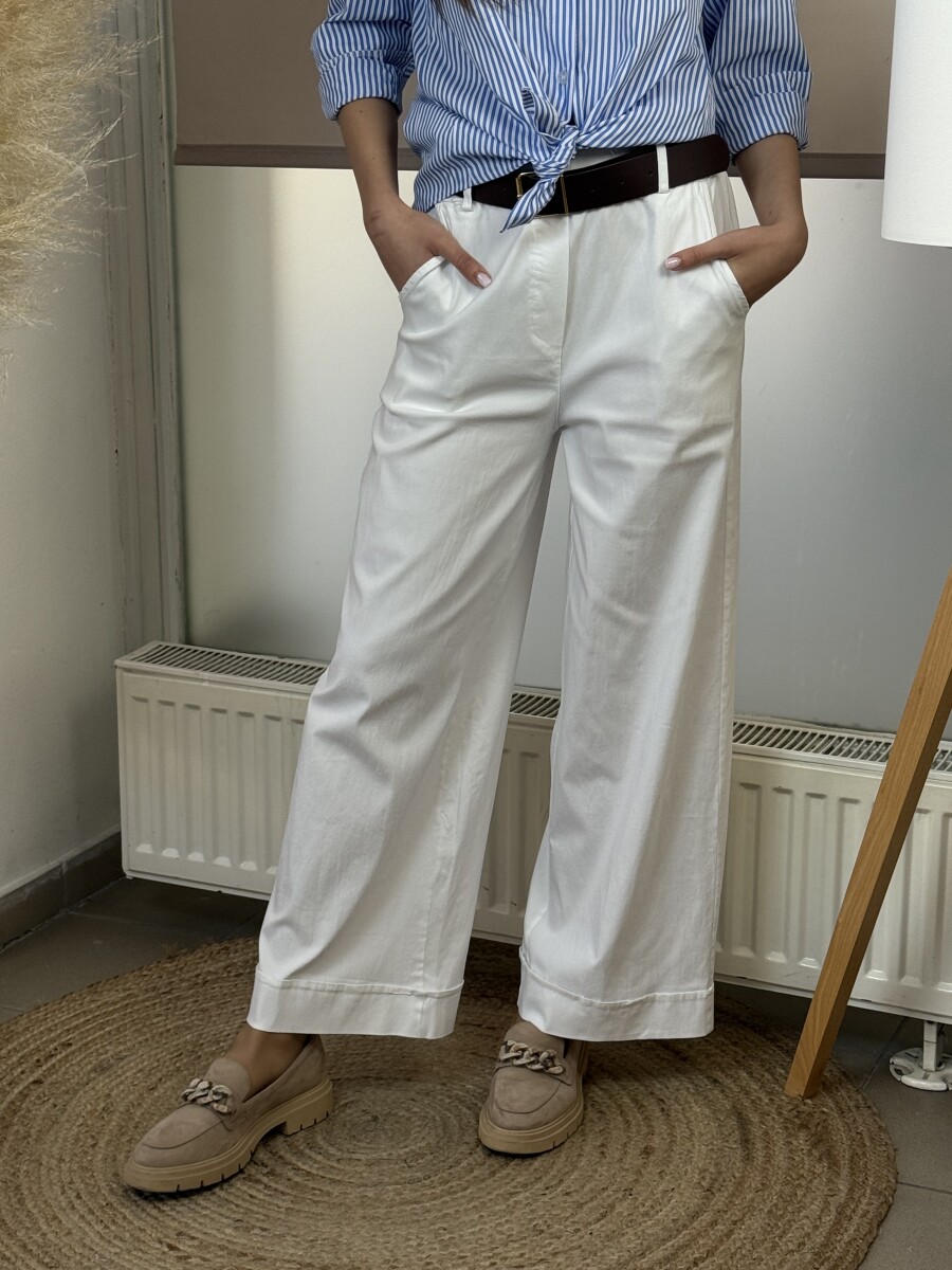 Bőszáru nadrág övvel - fehér - Kép 13