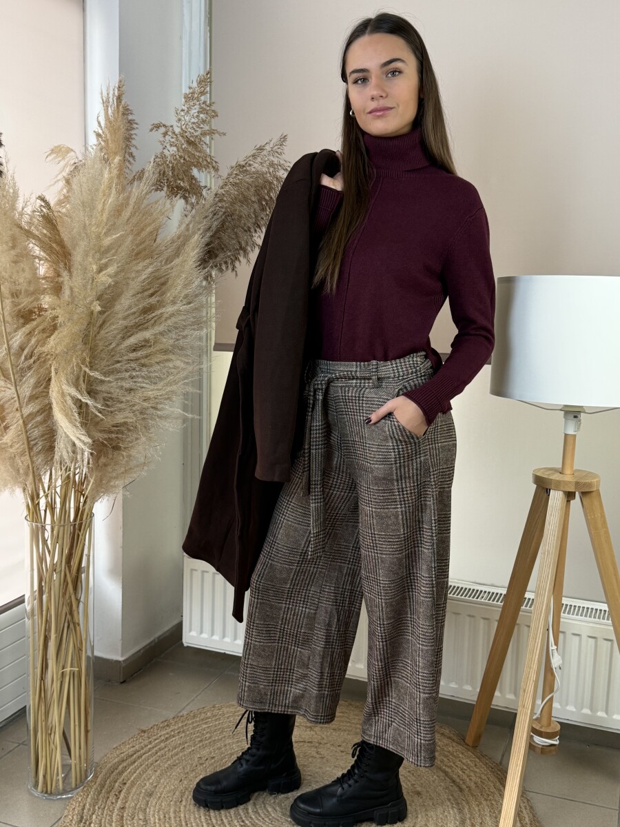 Vastag kötött garbó - bordó - Kép 11