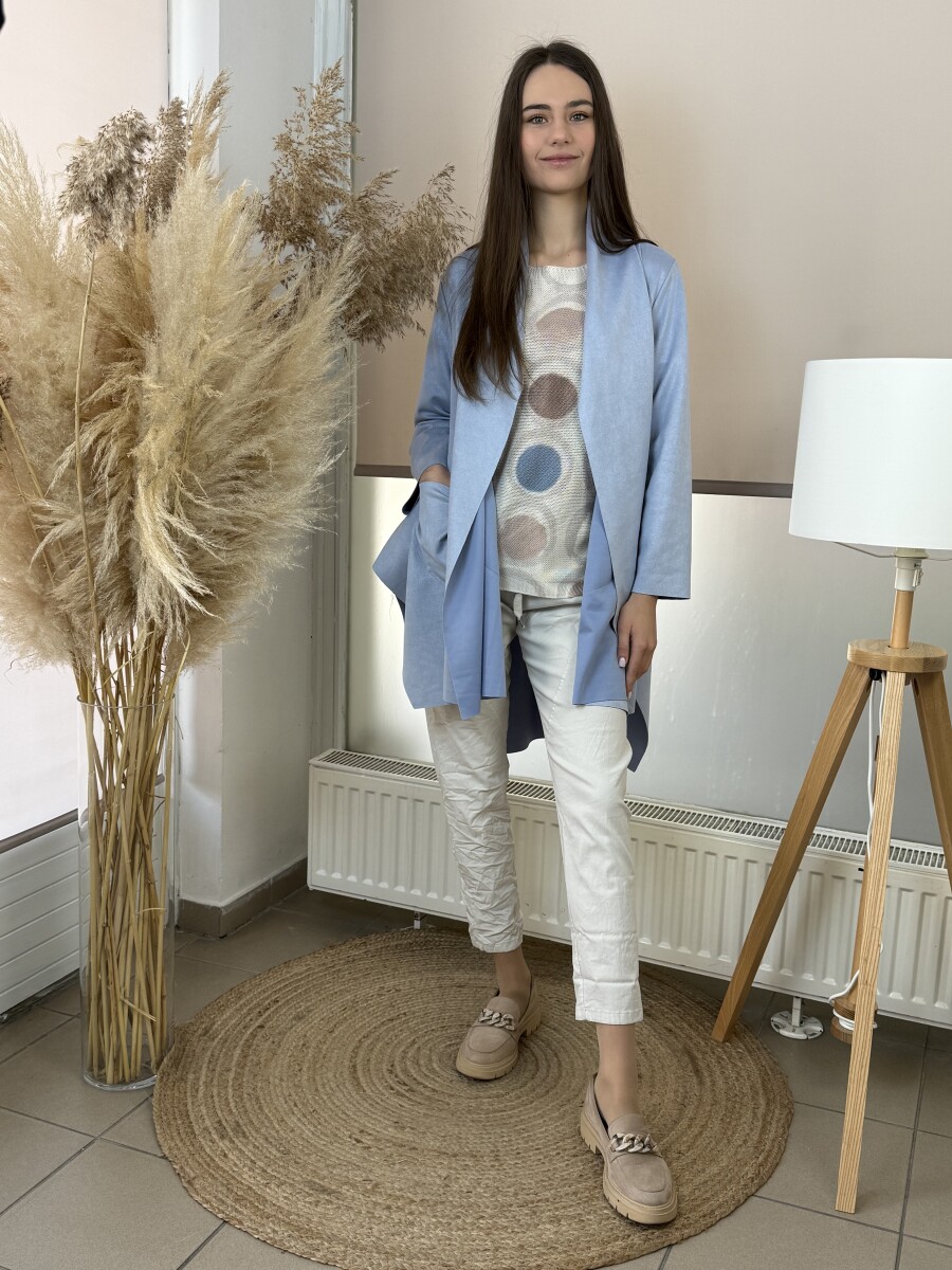 T ujjú vékony kötött mintás felső - bézs - Kép 15