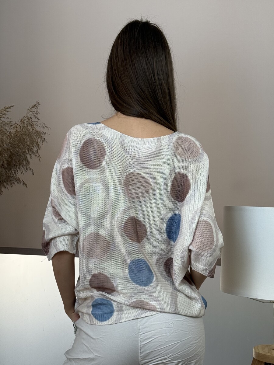 T ujjú vékony kötött mintás felső - bézs - Kép 9