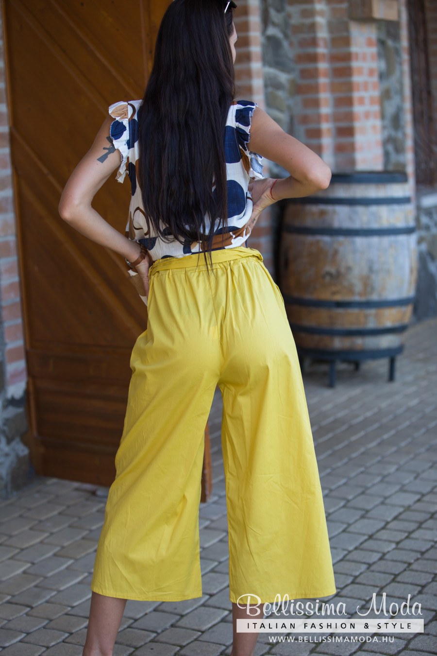 Álló nyakú blúz - krém - Kép 5