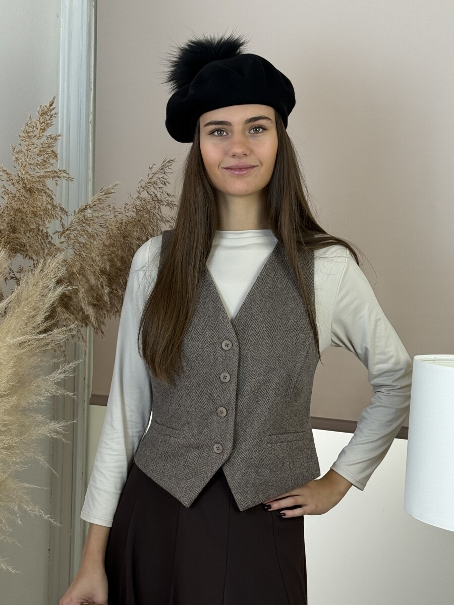 Csónak nyakú blúz - krém - Kép 10