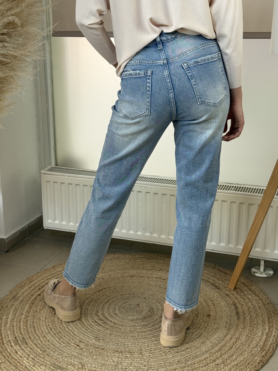 Mom fit farmer nadrág - világoskék - Kép 14