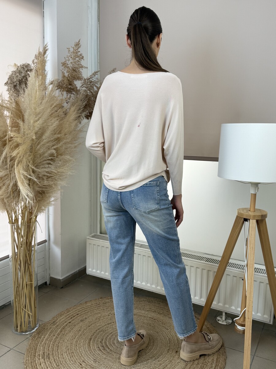 Mom fit farmer nadrág - világoskék - Kép 11