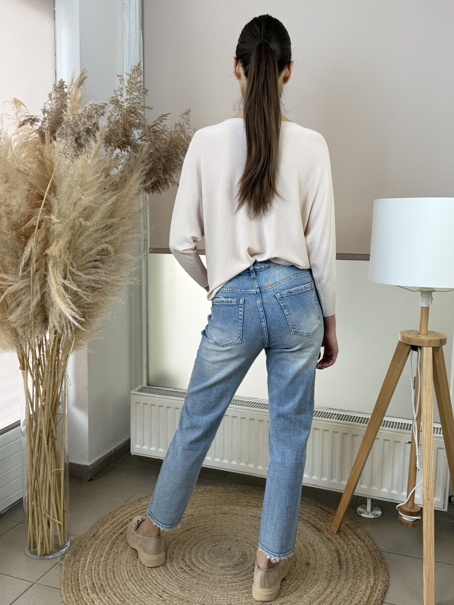 Mom fit farmer nadrág - világoskék - Kép 15