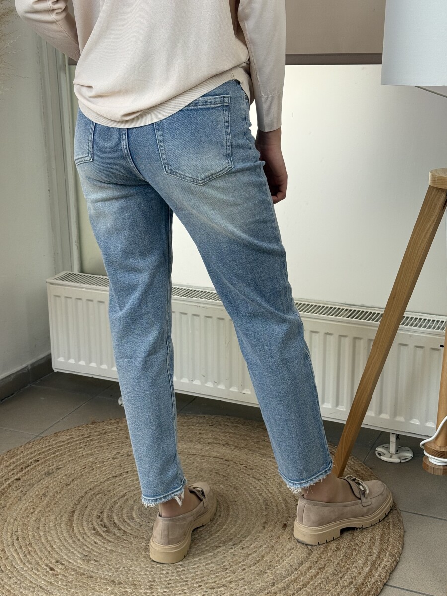 Mom fit farmer nadrág - világoskék - Kép 17