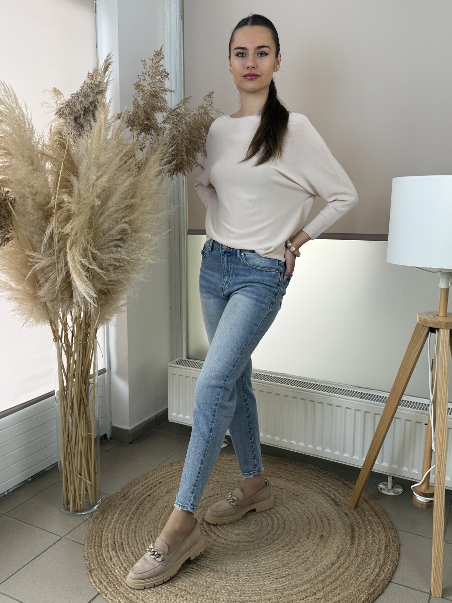 Mom fit farmer nadrág - világoskék - Kép 11