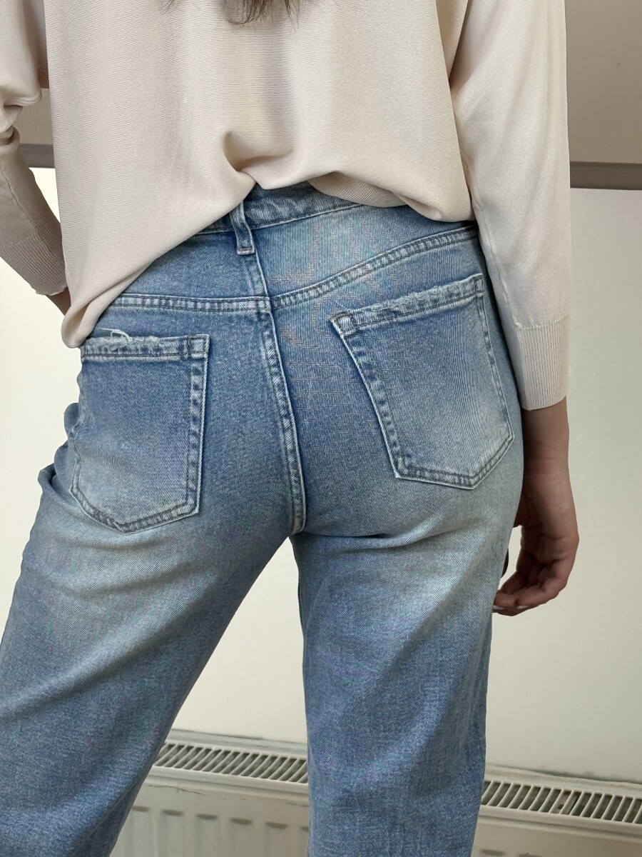 Mom fit farmer nadrág - világoskék - Kép 7