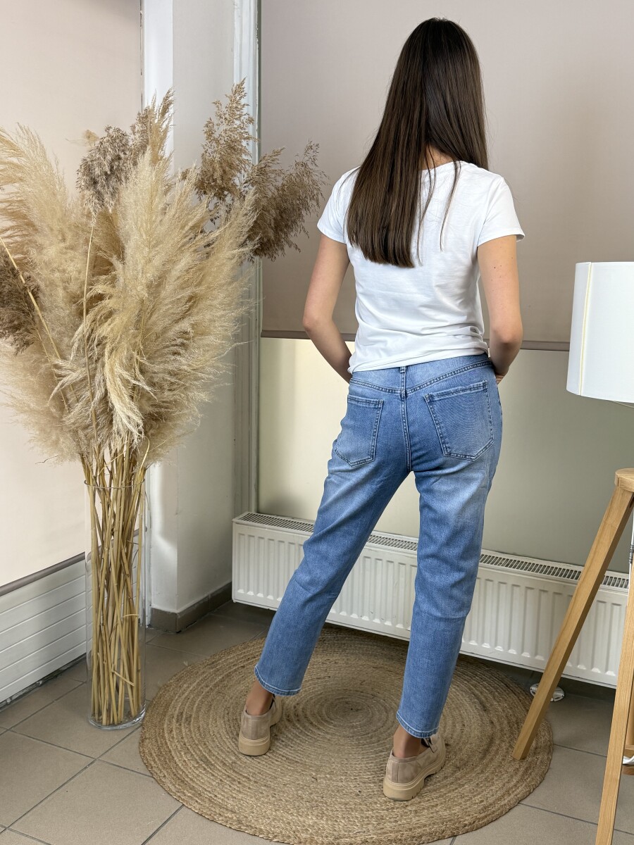 Mom fit farmernadrág - világos farmerkék - Kép 8