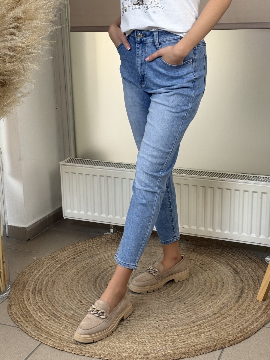 Mom fit farmernadrág - világos farmerkék - Kép 3