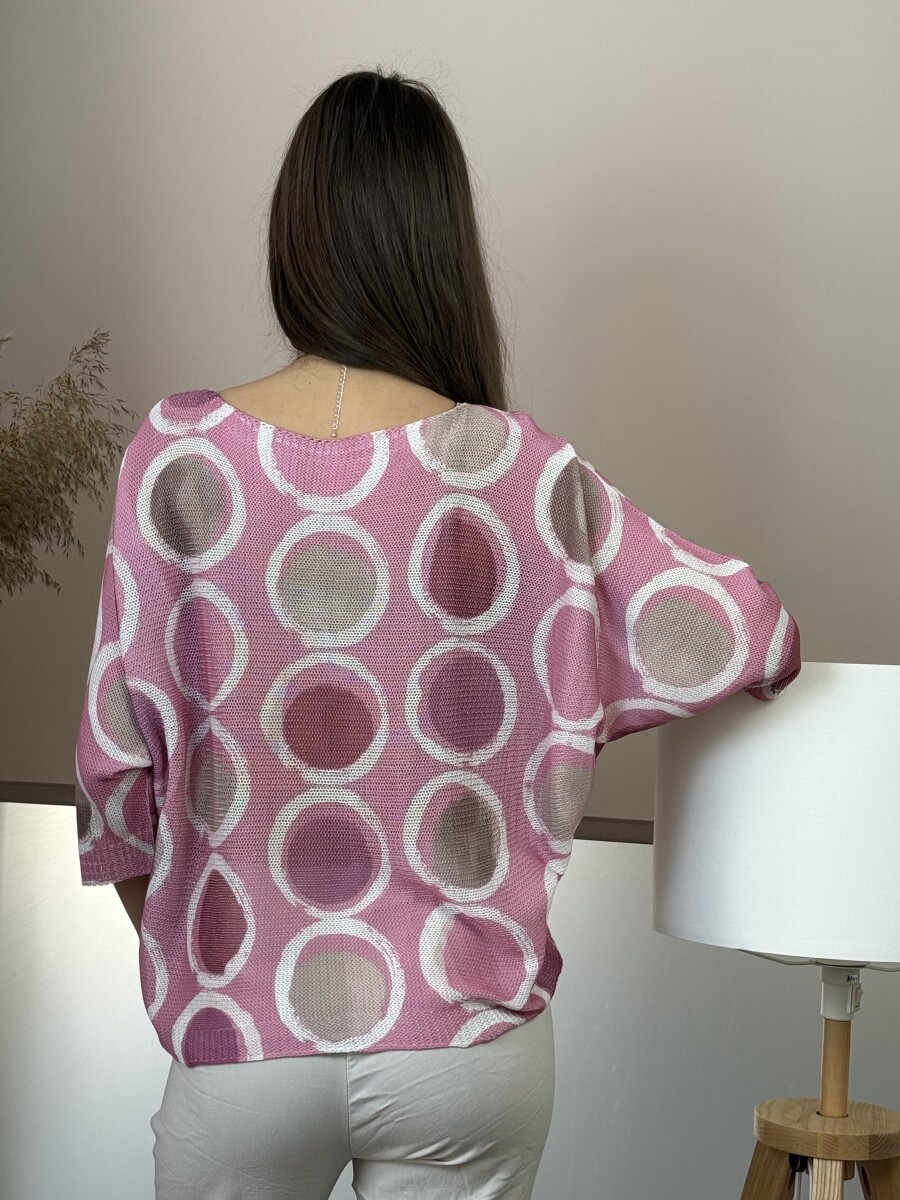 T ujjú vékony kötött mintás felső - rózsaszín - Kép 11