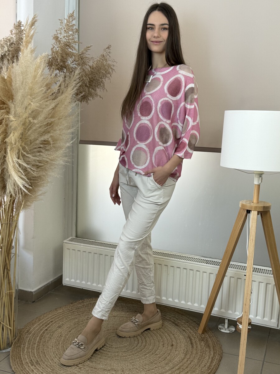 T ujjú vékony kötött mintás felső - rózsaszín - Kép 8