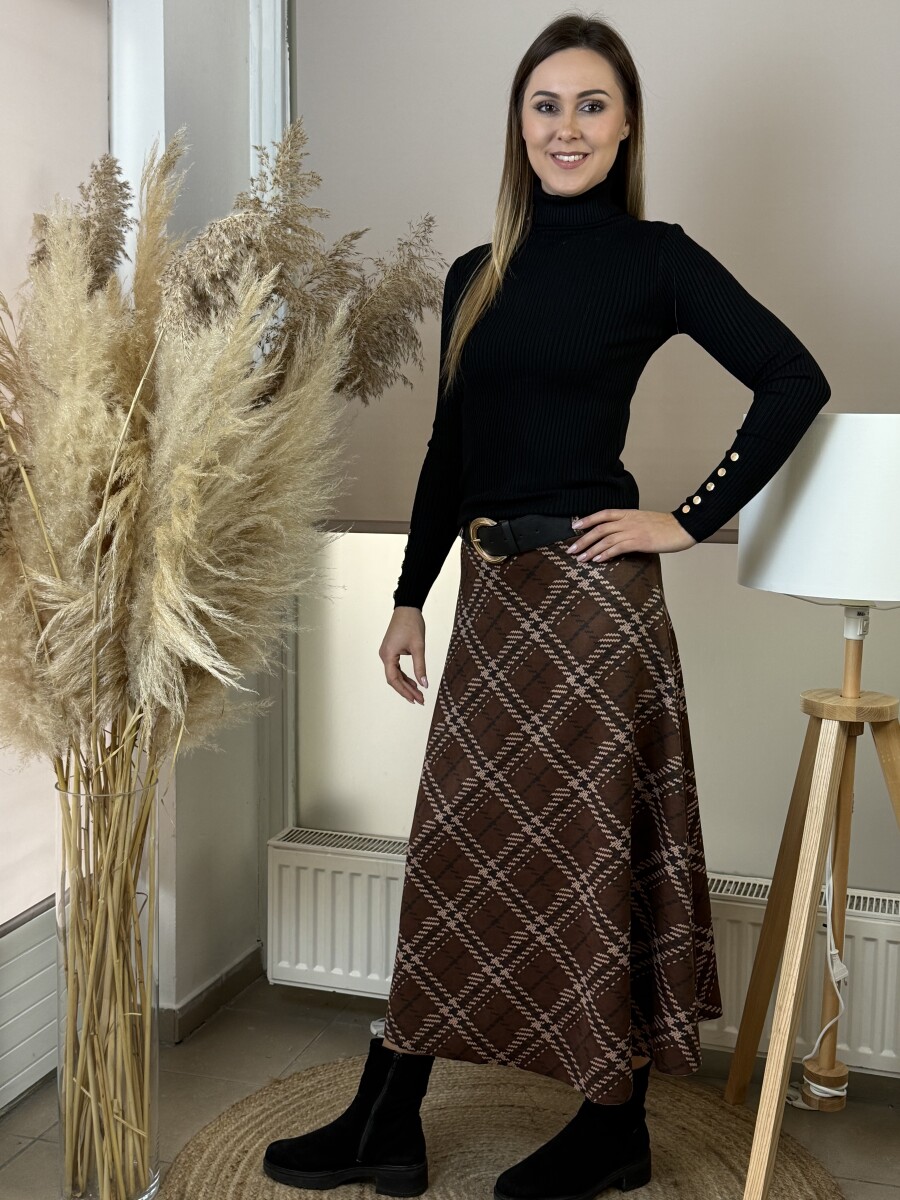 Garbó arany gombokkal - fekete - Kép 3