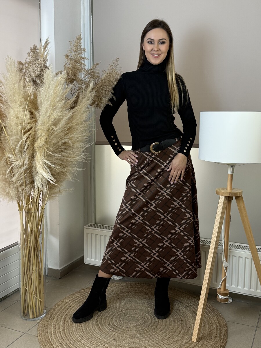 Garbó arany gombokkal - fekete - Kép 6