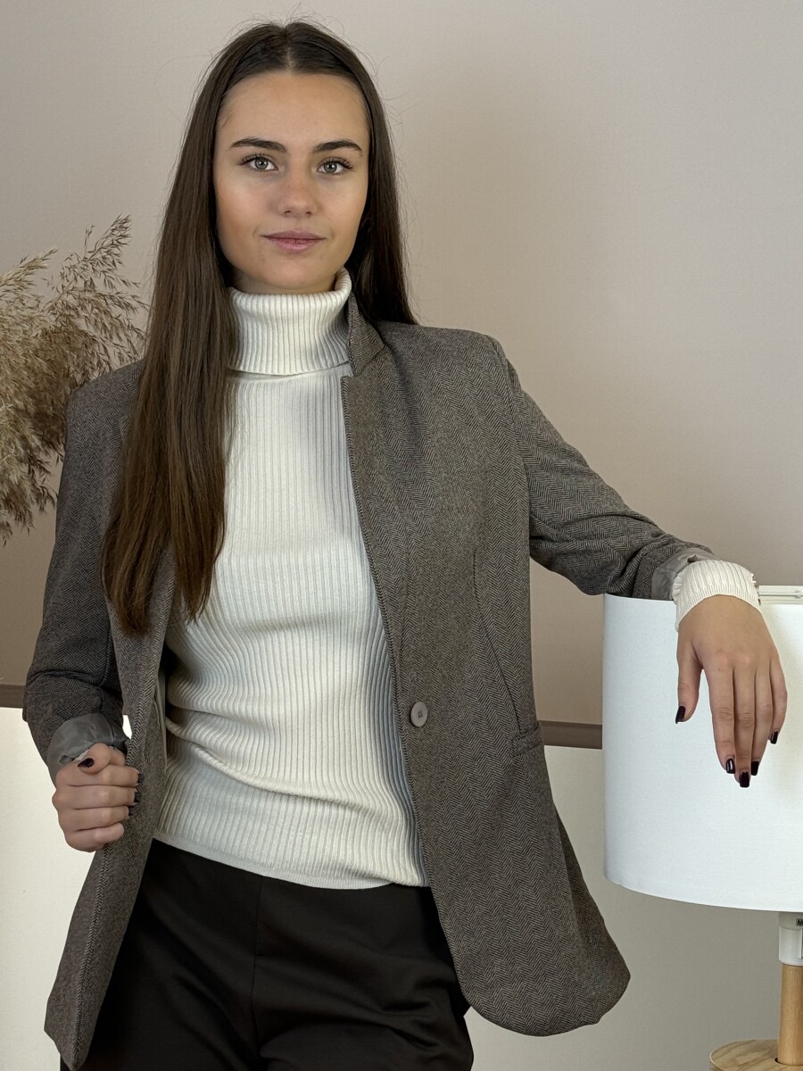 Garbó arany gombokkal - krém - Kép 15