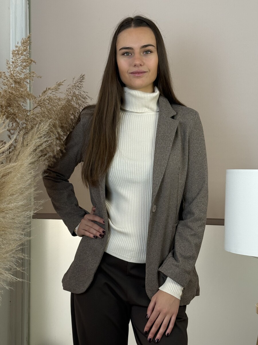 Garbó arany gombokkal - krém - Kép 9