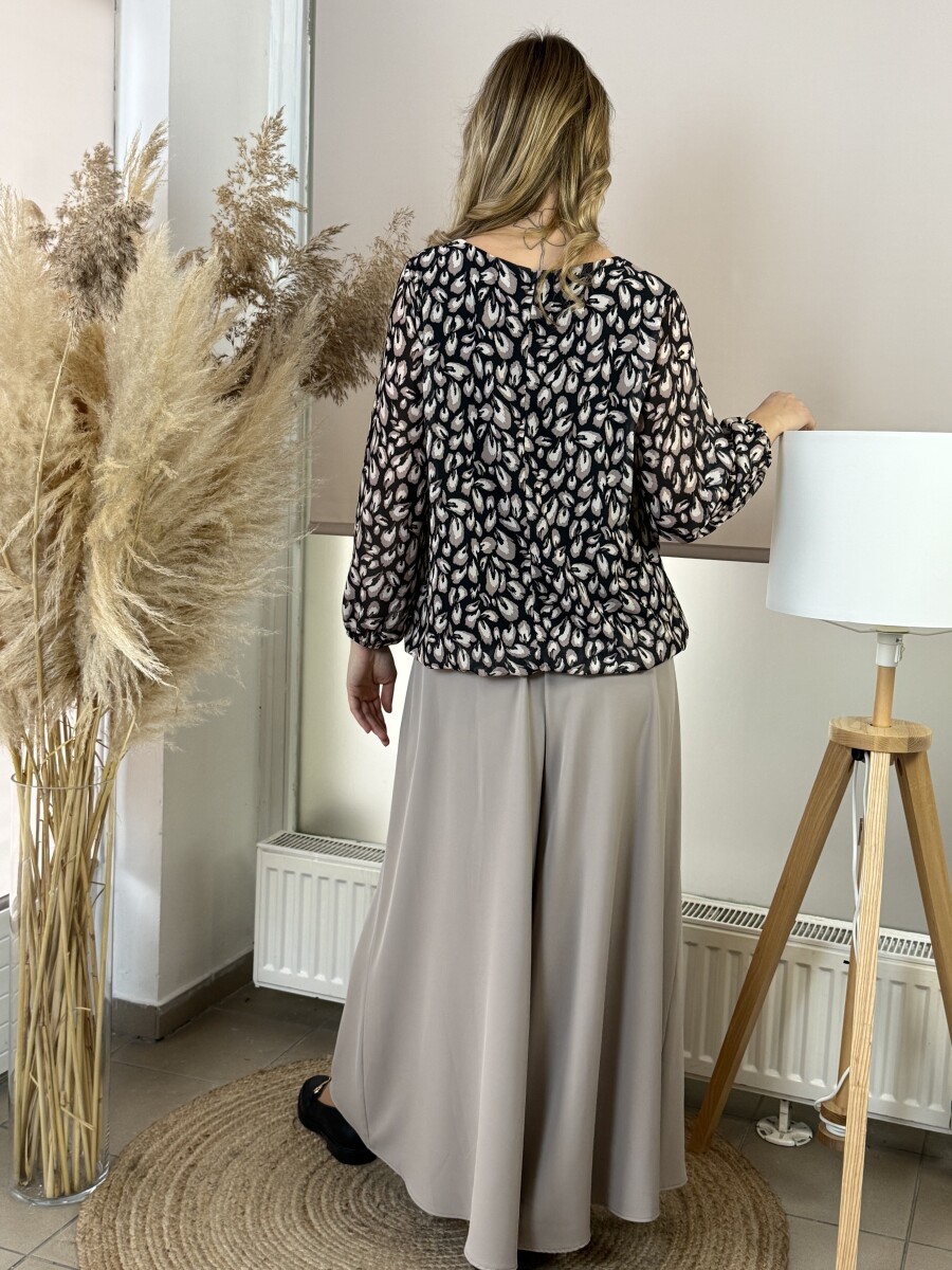 Gumisderekú nadrágszoknya - homok - Kép 6