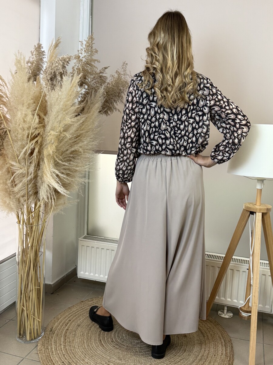 Gumisderekú nadrágszoknya - homok - Kép 10