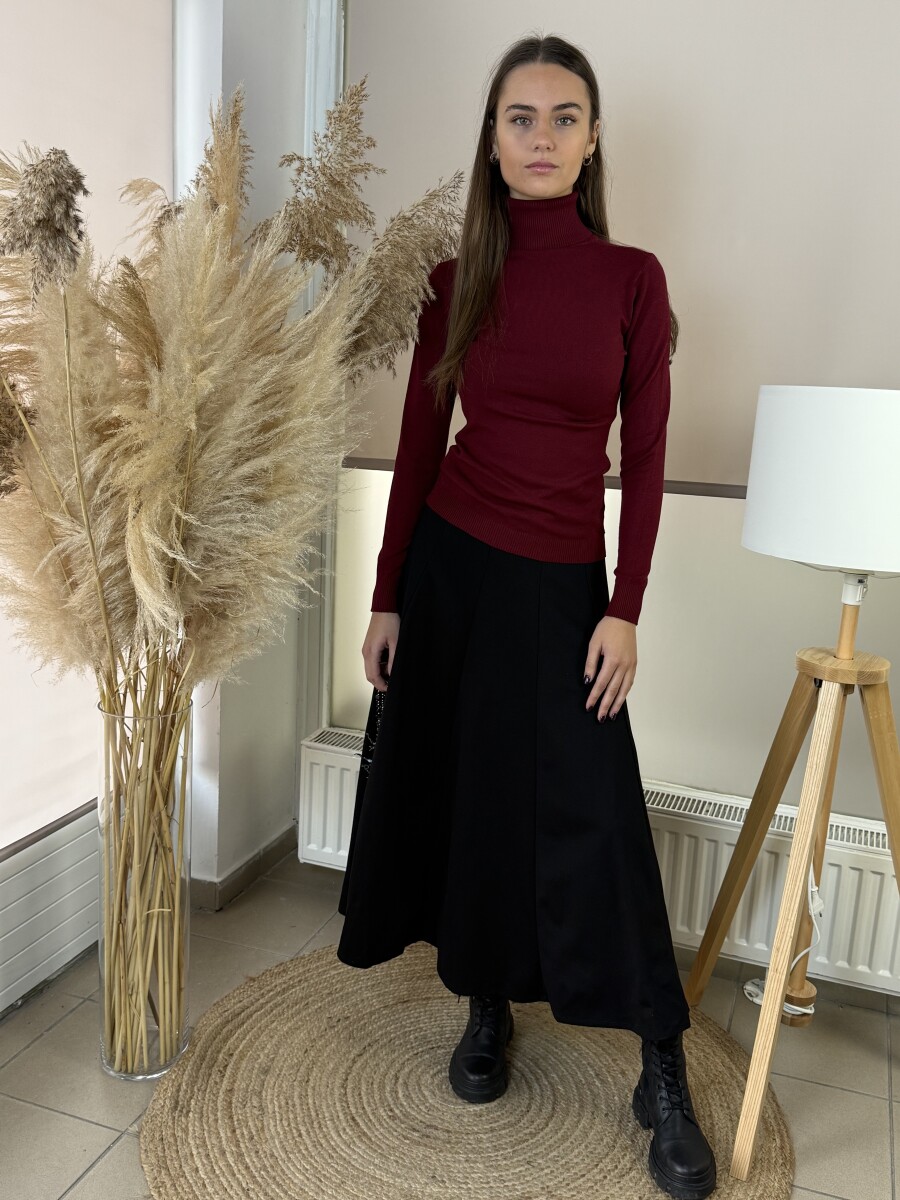 Vékony kötött garbó - bordó - Kép 4