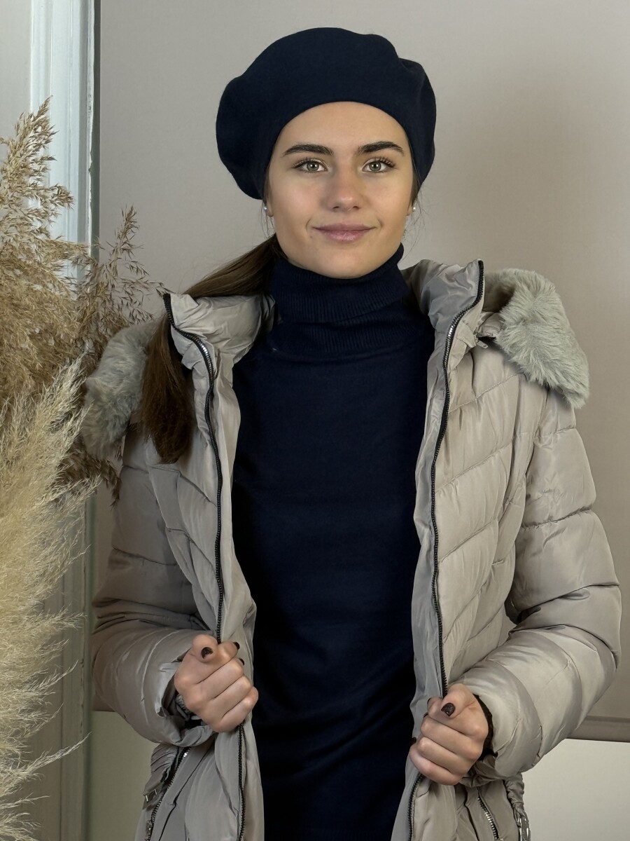 Vékony kötött lezser garbó - sötétkék - Kép 6