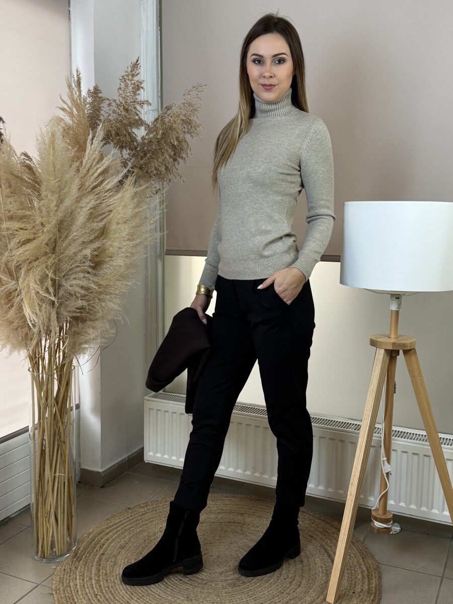 Finom kötésű garbó - homok - Kép 4