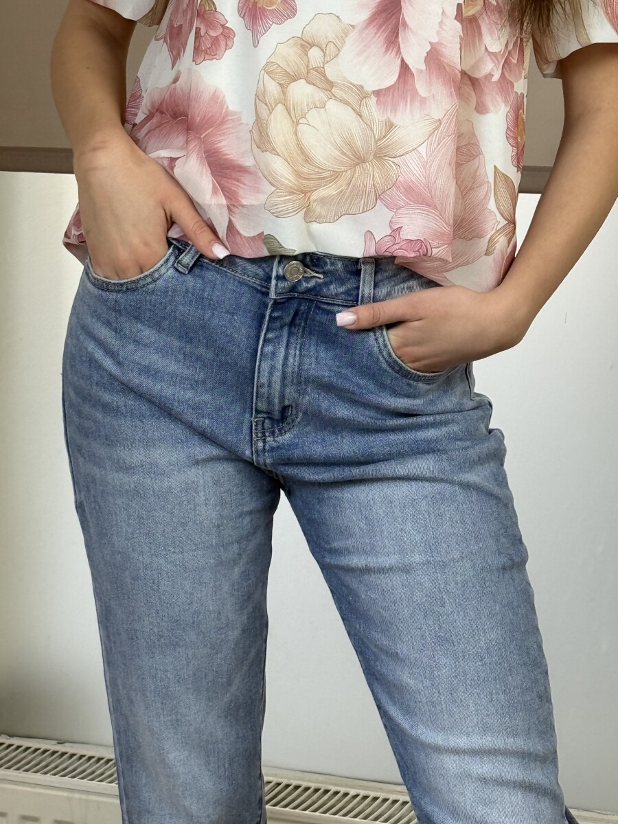 Mom fit farmernadrág - világoskék - Kép 12