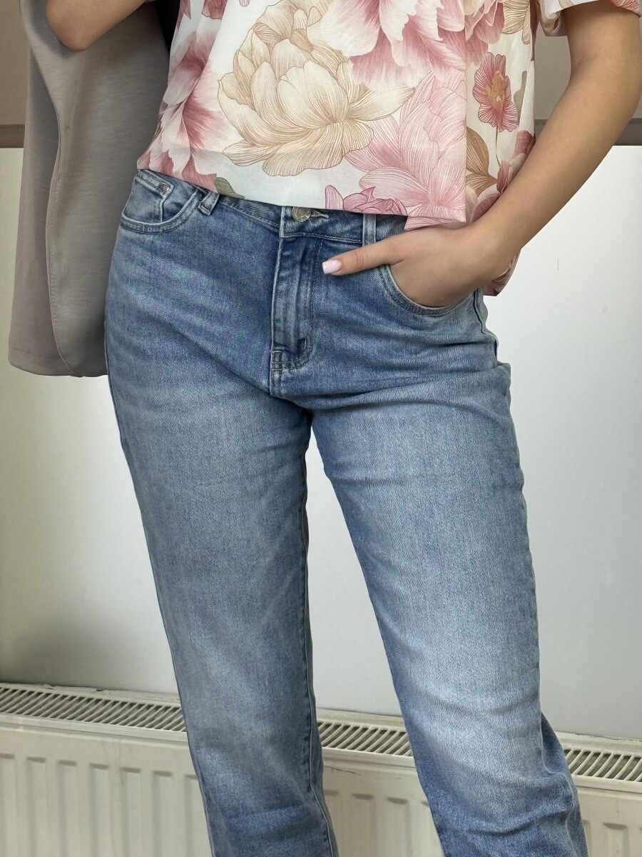 Mom fit farmernadrág - világoskék - Kép 9